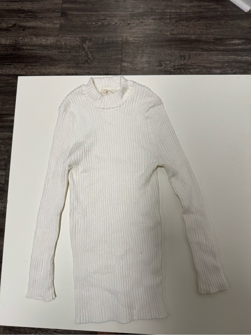 Freshman Cream Ribbed Turtleneck Sweater